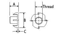 T-Nut - Steel - M6x12mm