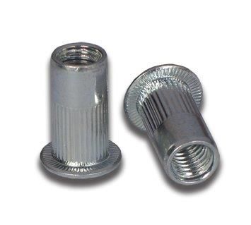 Blind Rivet Nut - Round Flat Head - Steel - M6