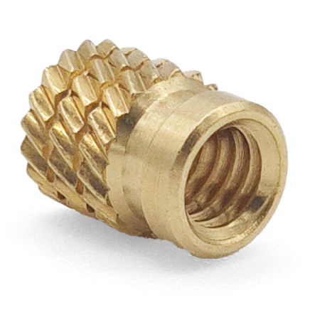 Unheaded pressfit insert for creating durable threads in brittle plastics