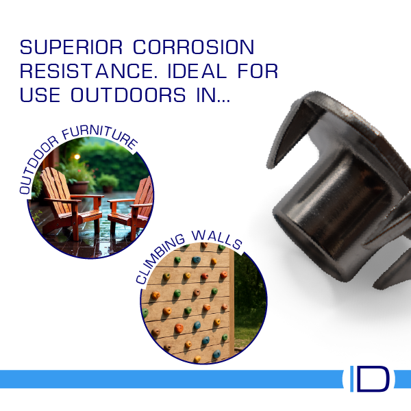Rust proof stainless steel T-Nut fastener for climbing walls