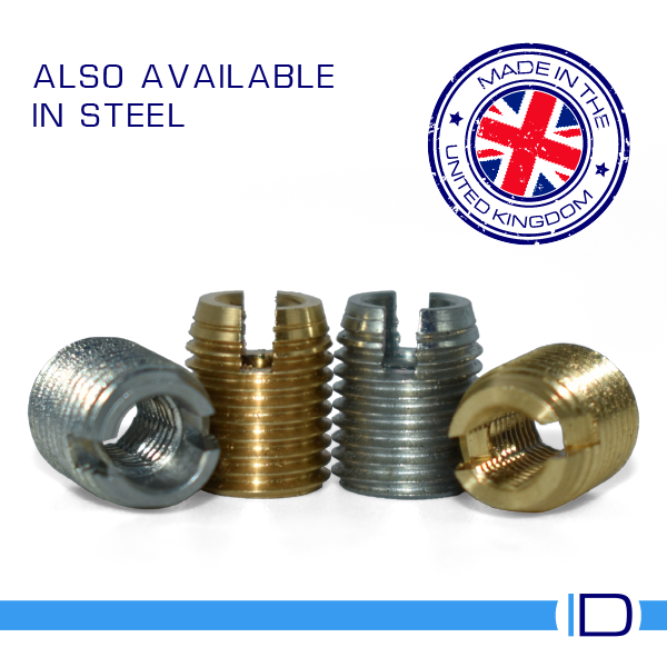 Brass and Steel metal threaded inserts - Made in the UK