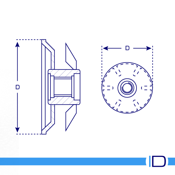 Schematic of Steel Spring Threaded Round Tube Insert