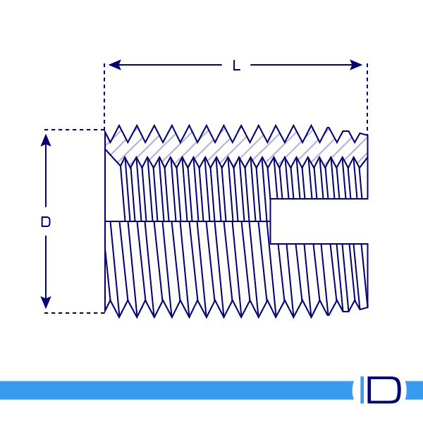 Screw-In threaded insert schematic drawing