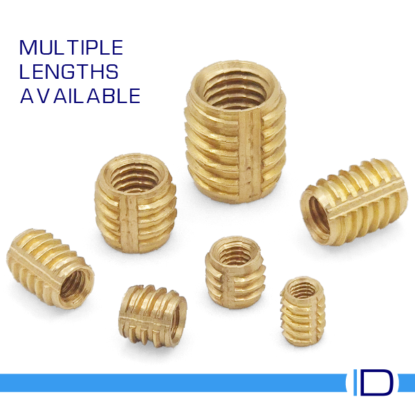 Flush-fit brass Screwfit insert for post-mould installation