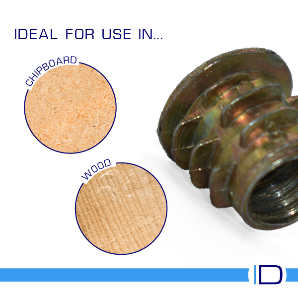 Zinc alloy Type D insert for MDF and chipboard