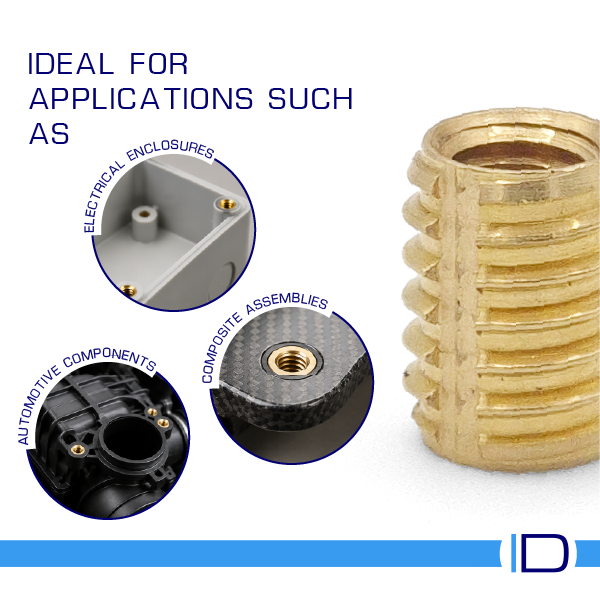 Short Screwfit threaded insert for composite and plastic materials