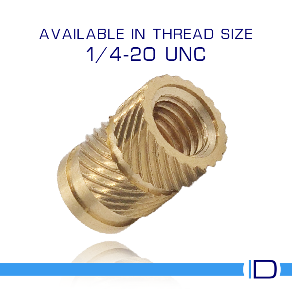1/4-20 UNC brass unheaded Heatfit insert