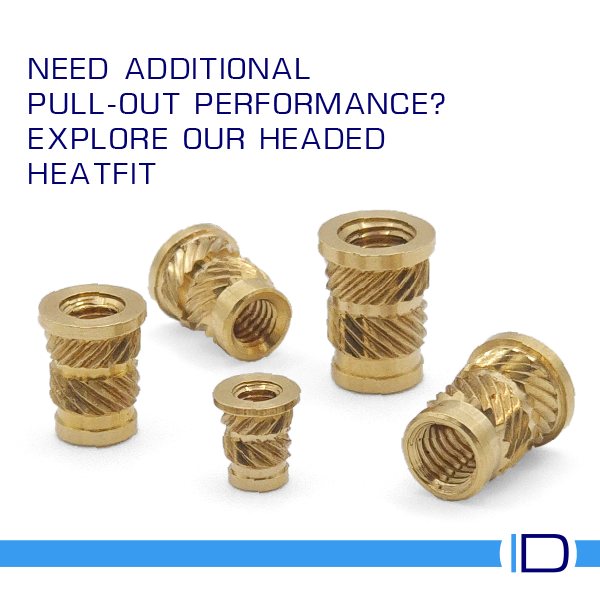 Brass headed Heatfit threaded insert