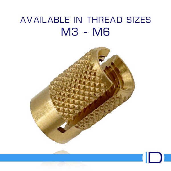 Flush-fitting brass insert for thermoset plastics and composites