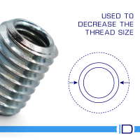 Threaded insert to decrease thread size