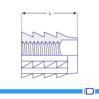 Schematic drawing of flush-fitting Type A insert for furniture assembly