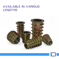 Type D screw-in threaded insert for furniture joints