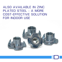 Heavy duty stainless steel T-Nut compared with standard steel T-Nut