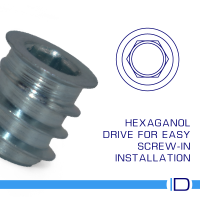 A2 stainless steel hex drive insert for timber fixing