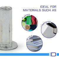 Threaded insert Versa Nut for metal and composite panels