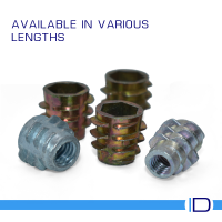 Zinc alloy Type E insert for furniture assembly