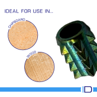 Knock-in unheaded Type A insert for MDF and chipboard