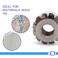 2 Crown Keep-Nut insert for stone and composites