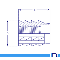 Schematic drawing of flush-fitting Type A insert for furniture assembly