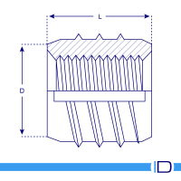 Screw-in threaded insert schematic drawing