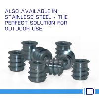 Stainless steel headed threaded insert for wood applications