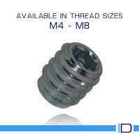A2 stainless steel screw-in insert without flange for timber