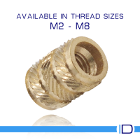 Brass mould-in insert for plastic components