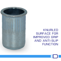 Round Rivet Nut with knurled body