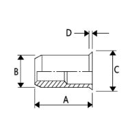 Rivet Nut - Round Thin - Stainless Steel - M6
