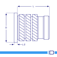 Headed Press-In insert schematic drawing