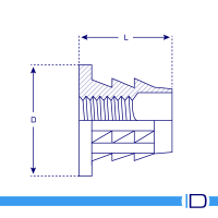 Schematic drawing of Woodfit Type B threaded insert in timber