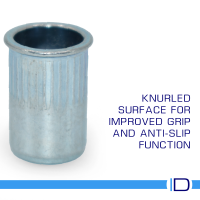 Round Rivet Nut with knurled body