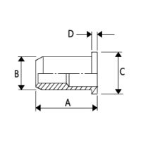 Rivet Nut - Round Flat Head - Aluminum - M6