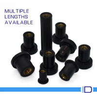 Durable synthetic rubber insert with a brass threaded insert