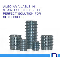 Woodfit unheaded stainless steel threaded insert for wood