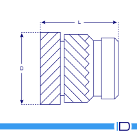 Unheaded heat installed insert schematic drawing
