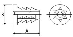 Woodfit - Headed - Type B - M6x10.50mm